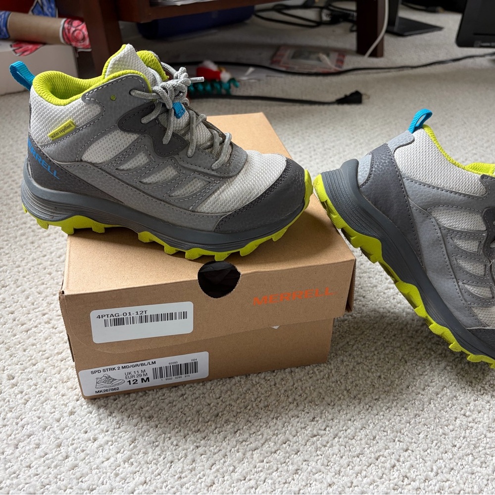 EUC Merrill green and gray boys speed strike 2 hiking boot - Picture 7 of 7